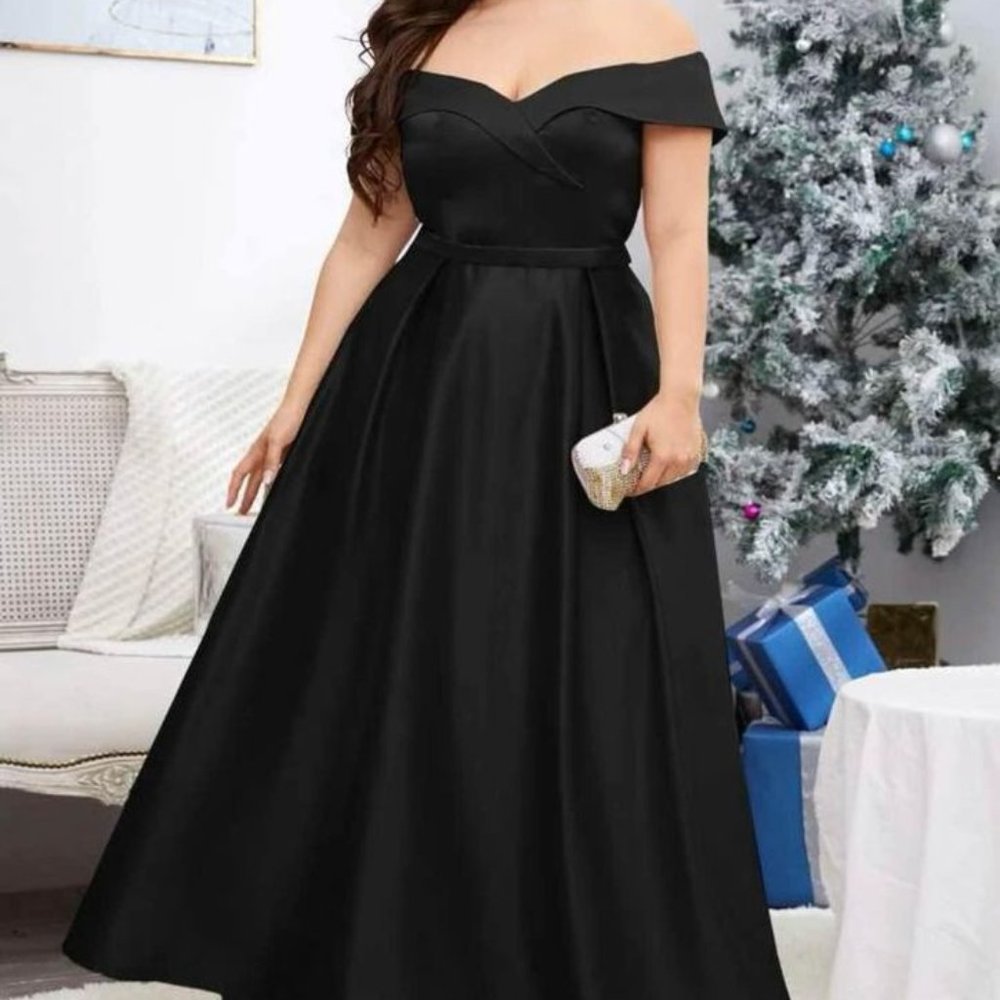 Black Off the Shoulder Formal Gown